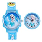 Kids Girls Frozen Elsa handledsvängande klocka med justerbart armband [LGL] Blue