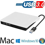 Lecteur Graveur DVD CD Externe USB 3.0 Ultra Slim Portable- Graveur Lecteur Externe Drive DVD ROM CD USB CD Player RW Writer/Rewrite