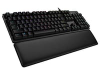 Logitech G 513 Mechanical Gaming Keyboard, GX-Brown Tactile Switches, RGB Lighting, USB Through, Wrist Rest with Memory Foam, Aluminium Case, Scandinavian Layout - Black