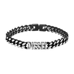 Diesel Bracelet for Men Steel, Length: 208MM, Width: 7.8MM Silver Stainless Steel Bracelet, DX1386040