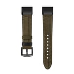 VeveXiao Compatible with Garmin Fenix 5X/Fenix 6X Watch Strap, 26mm Easy Fit Quick Release Genuine Leather Replacement Wristband for Garmin Fenix 5X Plus, Fenix 6X Pro (green)