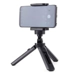 Mini stativ / selfie stick med telefonholder, 21cm - Sort