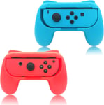 Poignées Compatible Avec Joy Con Pour Switch & Oled Model, Confort Manettes Grips - Bleu Et Rouge (2 Packs)