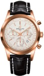 Breitling Watch Transocean Chronograph Mercury Silver Red Gold