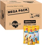 PEDIGREE DENTASTIX Sticks Dentaires pour Grand Chien +25kg - 112 Bâtonnets à Mâcher (Lot de 4 Boîtes de 28 Friandises) - Hygiène Bucco-dentaire, Scientifiquement Prouvé, Nettoyage Dents au Quotidien