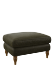 John Lewis Camber Leather Footstool, Light Leg