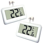 Fridge Thermometer Digital Refrigerator Thermometer, Suplong 2 Sets Digital Waterproof Fridge Freezer Thermometer With Easy to Read LCD Display (White-2)