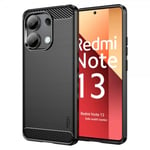 MOFI Xiaomi Redmi Note 13 4G Skal Borstad Kolfibertextur Svart