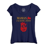 T-Shirt Femme Col Echancré Maman J'ai Raté L'avion - Castaway Film Parodie