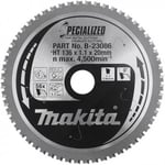 Lame carbure ''Specialized'' Inox et Métal MAKITA B-23086 pour scies circulaires à métaux à batterie 136mm x 20mm