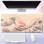 Morain Gaming Mouse Mat Art Print Painting Hokusai The Great Wave Big Rectangle Non-Slip Rubber Mousepad Mouse Pad, 800 * 400 * 3mm, Style 15