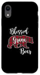 Coque pour iPhone XR Blessed Grana Bear Plaid écossais rouge Cadeau amusant pour grand-mère