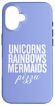 Coque pour iPhone 16 Licorns Rainbow Sirènes Pizza Fun