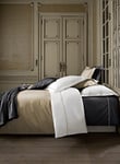 De Witte Lietaer Bumblebee Parure Percale Luxe Housse de Couette + Taies d'oreiller, Coton, Blanc/Vision Taupe, 260x240 cm