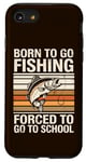 Coque pour iPhone SE (2020) / 7 / 8 Born To Go Fishing Forced School Kids Humour Fisherman Youth