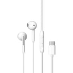 Devia In-Ear-hörlurar med USB-C-kabel - Med mikrofon och kontrollpanel - Vit