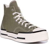 Converse A01362C Chuck 70 Plus Hi Unisex Canvas Trainer In Olive Size UK 7 - 12