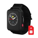 Vodafone ANIO 5 s (2023) Montre connectée pour Enfant, en Noir, SIM, Bon d'achat Amazon de 50 € après Enregistrement SIM, Suivi GPS, Bouton SOS, podomètre, Mode Scolaire, appels, Montre pour Enfants