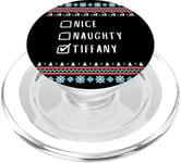 Nice, Naughty, Tiffany Christmas Ugly Sweater Style PopSockets PopGrip for MagSafe