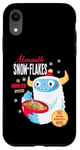 Coque pour iPhone XR Cute Abominable Yeti. Bigfoot hide and seek on Snow, Flake