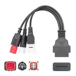 ODBII Adapter - Honda / Yamaha 3i1 OBDII Hona till 3 Pin+4 Pin+6 Pin