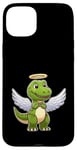 Coque pour iPhone 15 Plus Dino T-Rex Ange avec ailes Halo Cartoon