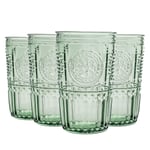 Bormioli Rocco 12x Romantic Highball Glasses Boho Water Tumblers 475ml Green