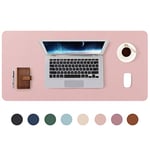 DOBAOJIA Sous-Main Bureau, Tapis de Bureau, Tapis de Clavier et Souris, Tapis de Portable, Pad Écriture, Mouse Pad, pour Bureau/Maison/Gaming, PU Étanche + Suède Antidérapant 70 x 35cm (Rose)