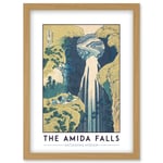 Katsushika Hokusai The Amida Falls Painting Artwork Framed Wall Art Print A4