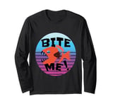 Red Fish Exaggerated Teeth Sharp Fins Bite Me Fish Ocean Long Sleeve T-Shirt