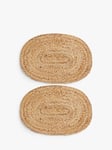 John Lewis Jute Oval Table Centrepiece Placemats, Set of 2, Natural