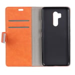 Mipcase Flip Phone Case for LG G7 ThinQ, Classic Simple Series Wallet Case with Card Slots, Leather Business Magnetic Closure Notebook Cover for LG G7 ThinQ (Orange)