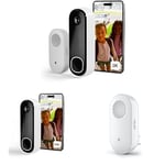 Arlo Video Doorbell Wireless Double Pack with Chime, Outdoor WiFi Doorbell Camera, 2K & FHD Video Cameras, Motion Sensor, Rechargeable Battery Operated, Night Vision, Free Trial of Arlo Secure, White