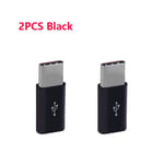 Adaptateur Micro USB femelle vers Type C mâle,2 pièces,pour Xiaomi Mi 8 Redmi Note 7 Huawei P20 Lite Oneplus 6 Samsung S8 Plus S9 Note 9 - Type 2pcs black