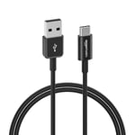 Amazon Basics USB-C to USB-A 2.0 Fast Charger Cable, 480Mbps Speed, USB-IF Certified, for Apple iPhone 15, iPad, Samsung Galaxy, Tablets, Laptops, 0.91 m, Black