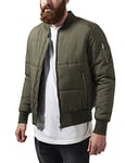 Urban Classics Men's Basic Quilt Bomber Jacket, Green (Olive 176), XL