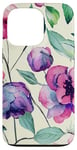 iPhone 13 Pro Purple and Pink Watercolor Florals with Greenery Case