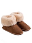 Just Sheepskin Ladies Albery Sheepskin Boot Slippers - Brown, Brown, Size 6, Women