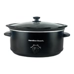 Hamilton Beach 6.5L Slow Cooker, Removable Easy-Clean Ceramic Bowl, 3 Settings, Serves 6-8 People, Energy-Efficient - HBSC070B, Black