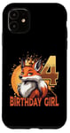 Coque pour iPhone 11 4ème anniversaire fille renard fille 4 ans