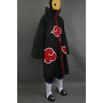 Naruto Akatsuki Tobi Uchiha Obito Robe Kappa + Resin Mask Cosplay Kostym Black L