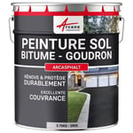 Peinture bitume goudron asphalte macadam résine sol extérieur - ARCASPHALT  Gris - 3.75 Kg pour 7.5m2 en 2 couches