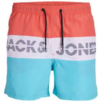 Pantalon enfant Jack And Jones Junior  SHORT DE BAIN COLORBLOCK JUNIOR - HOT CORAL - 140