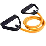 1ne Fitness® Resistance Exercise Bands Set with Handles Elastic Stretch Tubes Cords For Fitness Workout Training Heavy Duty Quality Stretching Resistance Tube Loop Band - Orange - 70lbs