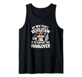 Funny Hangover Survival Dog New Year's Resolution Humor Tank Top