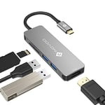 NOVOO USB C Hub 5 en 1 Adaptateur USB C en Aluminium pour MacBook Pro ChromeBook Pixel Matebook PC Tablette Type-C