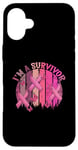 Coque pour iPhone 16 Plus Ruban rose « Im A Survivor » pour la sensibilisation au cancer du sein