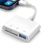 Adaptateur de lecteur de carte SD pour iPhone,lecteur de carte SD/TF 3 en 1 avec adaptateur USB OTG pour iPad,appareil photo numérique,visionneuse de carte mémoire pour iPhone.[P31]