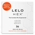 LELO HEX Original Ultra Thin Condoms with Increased 1 count (Pack of 36) 