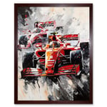 Grand Prix Track Circuit Cars Racing Paint Splat Art Print Framed Poster Wall Decor 12x16 inch
